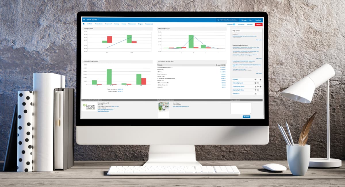 Exact boekhoudsoftware dashboard Exact boekhoudsoftware dashboard