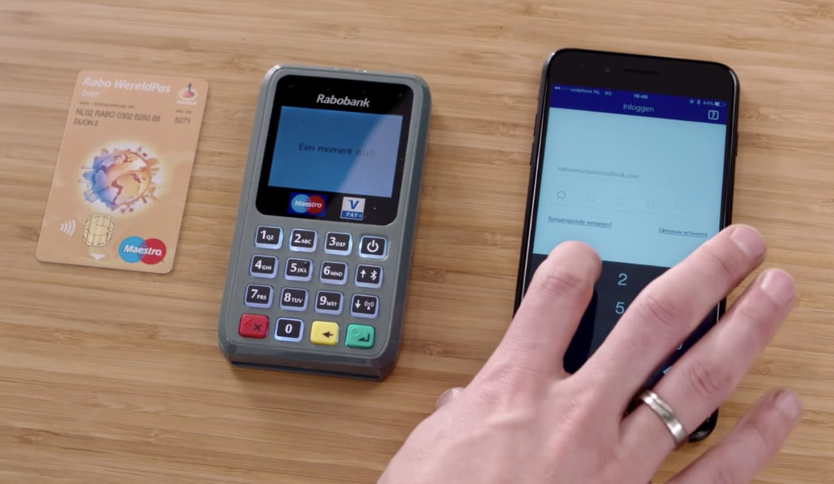 Rabobank pinapparaat en mobiele app