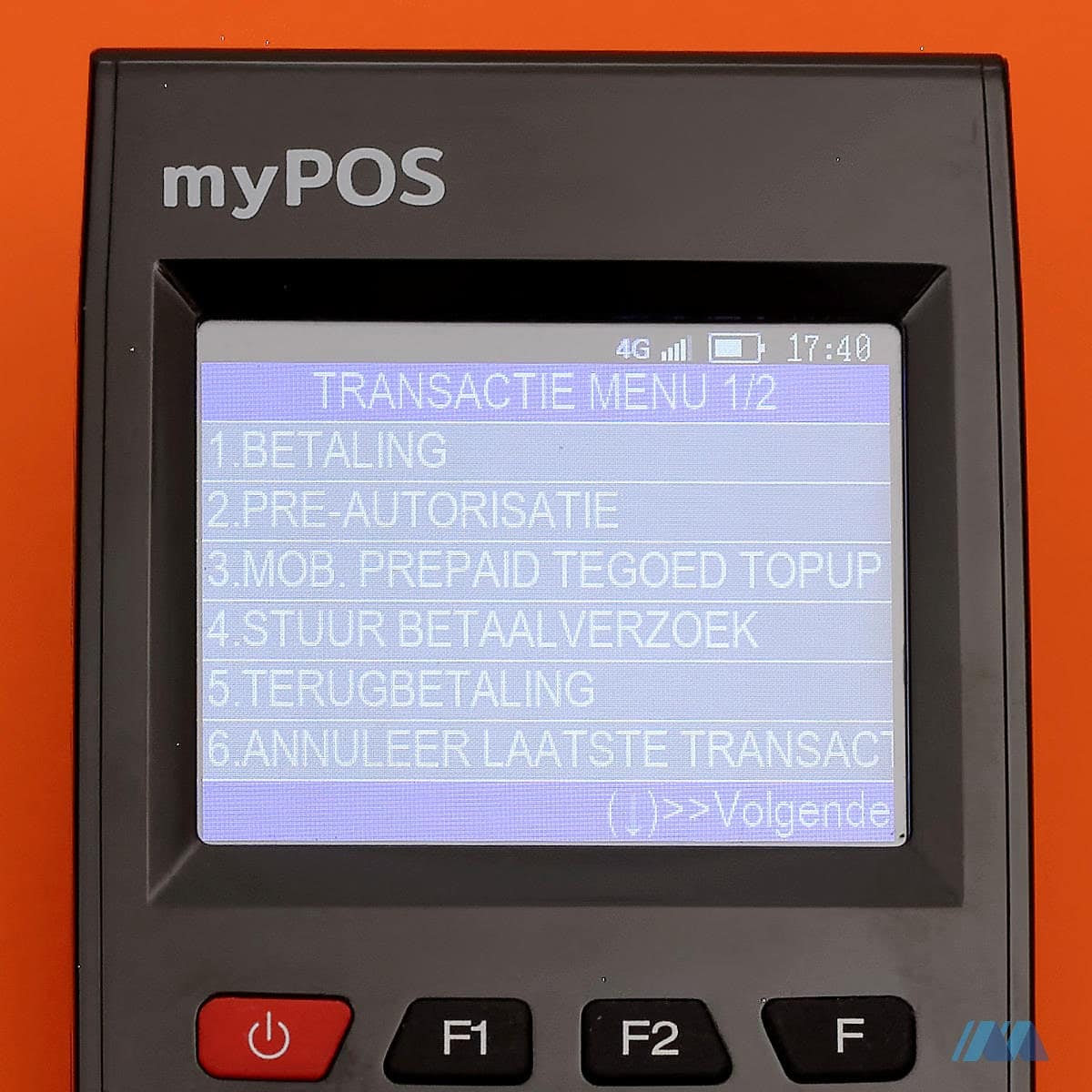 myPOS Go menu 1