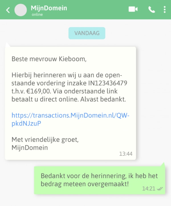 Mail to Pay betaallink