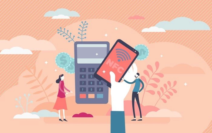 smartphone over een pinautomaat