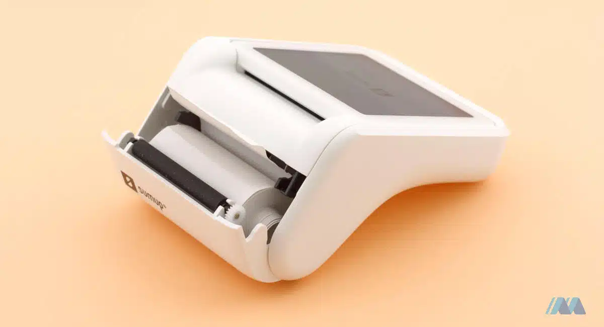 SumUp Solo met printer, geopende papierrolklep