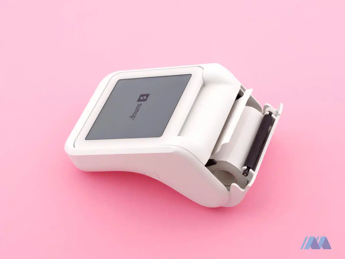 SumUp Solo met printer SumUp Solo met printer, geopende papierrolklep