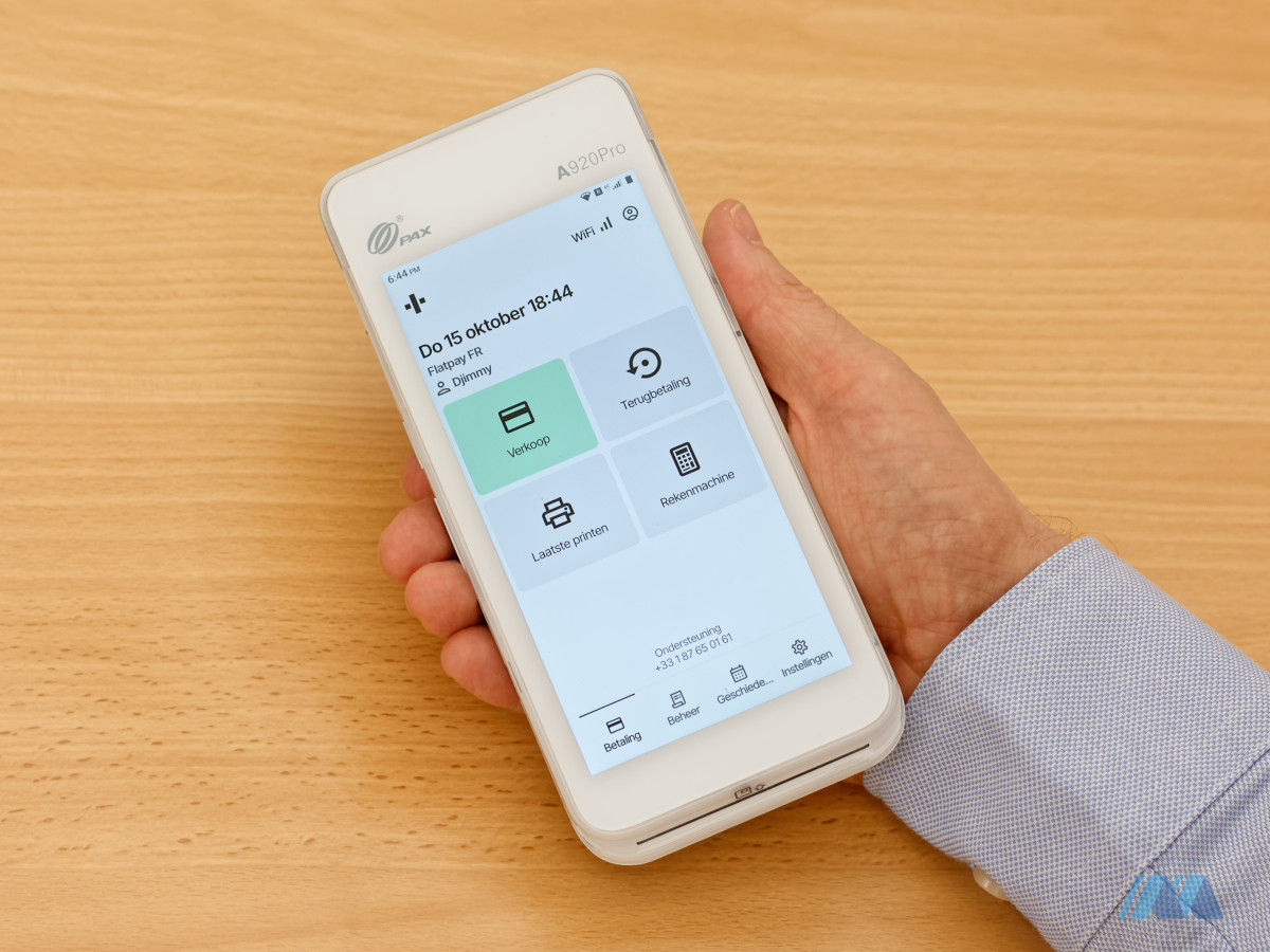 Test van het Flatpay-pinapparaat